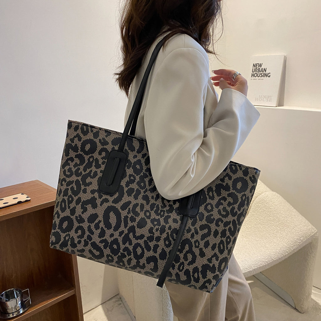 PU Leather Leopard Tote Bag - All Mine Now Clothing