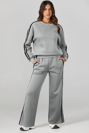 Round Neck Long Sleeve Top and Pants Active Set - All Mine Now Clothing