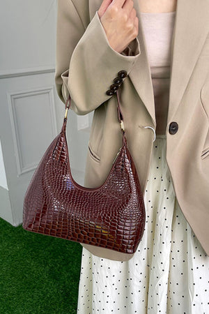 PU Leather Stone Texture Shoulder Bag - All Mine Now Clothing