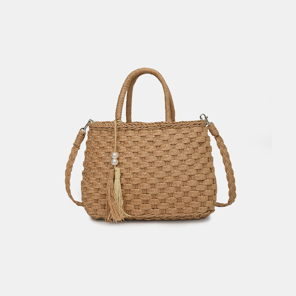 Braided Strap Paper Weave Shoulder Bag - All Mine Now Clothing