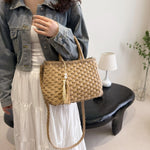 Braided Strap Paper Weave Shoulder Bag - All Mine Now Clothing