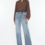 Kancan High Rise Slim Wide Leg Jeans Trendsi