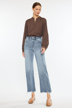 Kancan High Rise Slim Wide Leg Jeans Trendsi