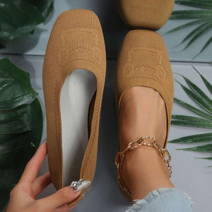 Square Toe Flat Slip-Ons