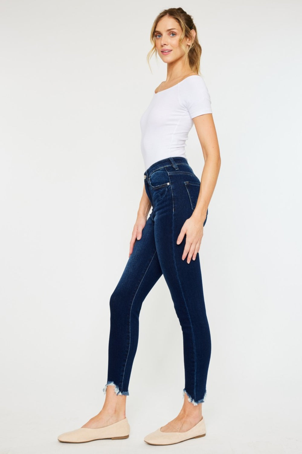 Kancan Full Size High Rise Frayed Ankle Skinny Jeans - All Mine Now Clothing