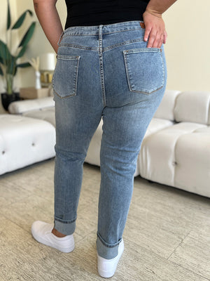 Judy Blue Full Size High Waist Cuff Hem Jeans - All Mine Now Clothing