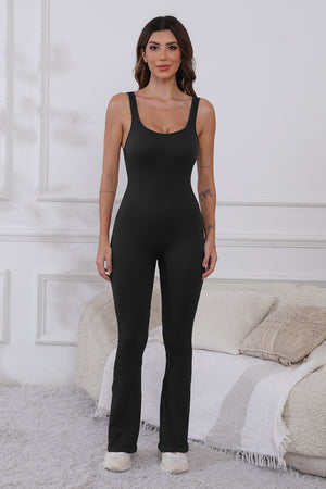 Scoop Neck Wide Strap Active Jumpsuit - All Mine Now Clothing