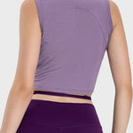 Millennia Drawstring Ruched Wide Strap Active Tank - All Mine Now Clothing