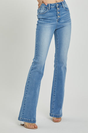 RISEN Full Size High Rise Button Fly Bootcut Jeans - All Mine Now Clothing