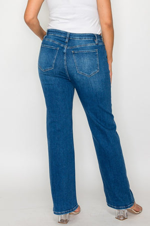 bytos Full Size Cat's Whiskers High Rise Straight Jeans - All Mine Now Clothing