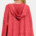 Zenana Brushed Hacci Exposed Seam Hoodie - All Mine Now Clothing