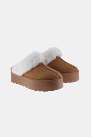 Weeboo Thick Bottom Fur Trim Snow Slippers - All Mine Now Clothing