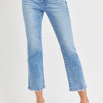 RISEN Full Size Low Rise Crop Slim Straight Jeans Trendsi