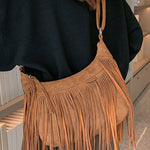 Suede Fringe Adjustable Strap Shoulder Bag - All Mine Now Clothing