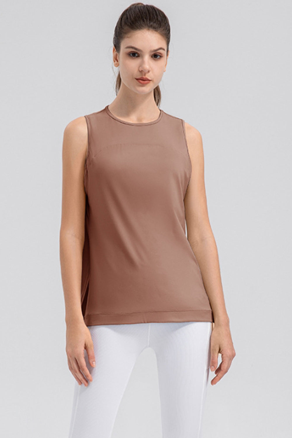 Slit Round Neck Tank - All Mine Now Clothing