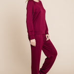 Super Lady Round Neck Raglan Sleeve Top and Pants Lounge Set - All Mine Now Clothing