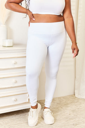 Double Take Wide Waistband Sports Leggings - All Mine Now Clothing