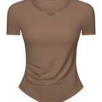 Millennia Notched Short Sleeve Active T-Shirt - All Mine Now Clothing