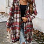 Devine Plaid Zip Up Hooded Coat - All Mine Now Clothing