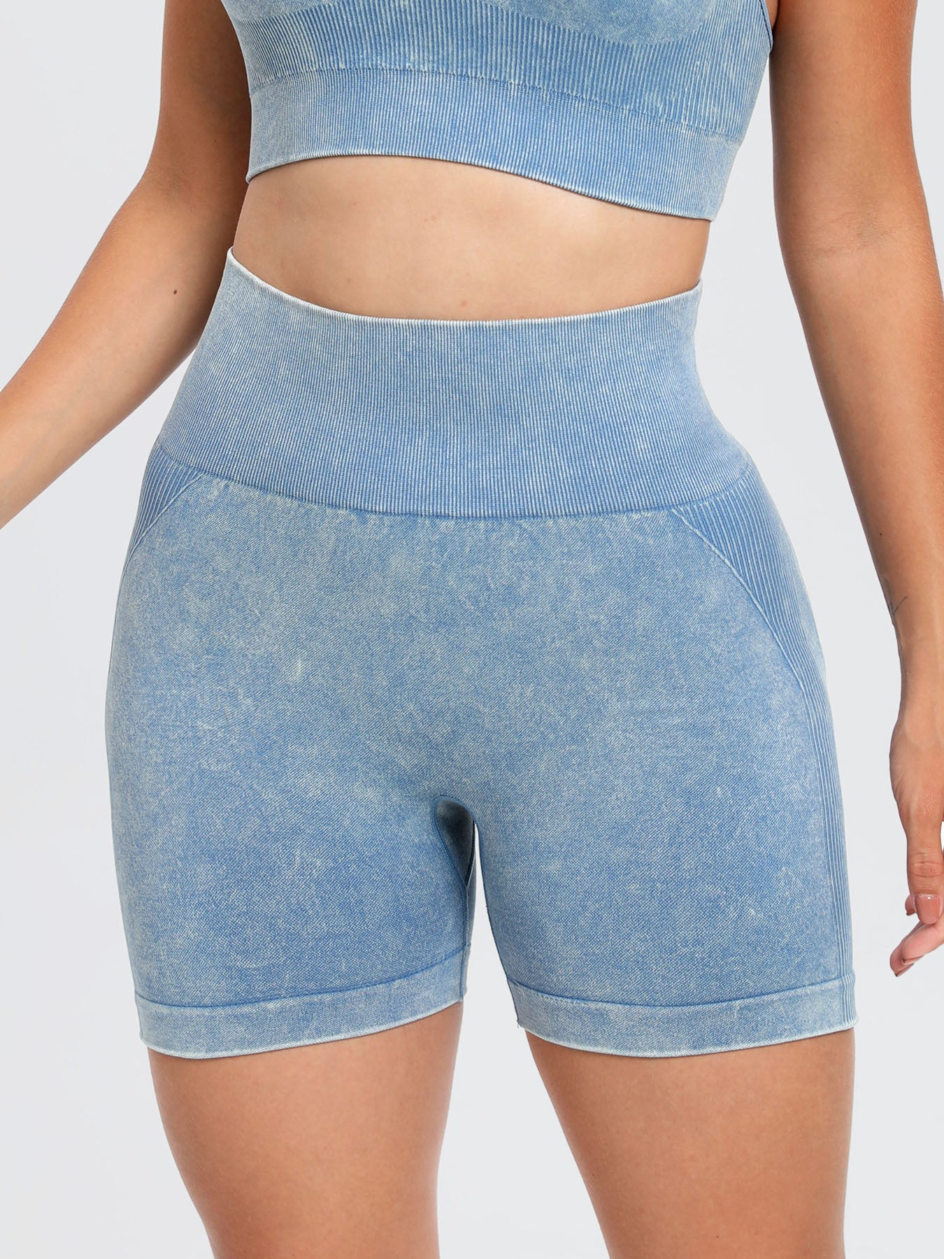 Washed High Waist Active Shorts - All Mine Now Clothing