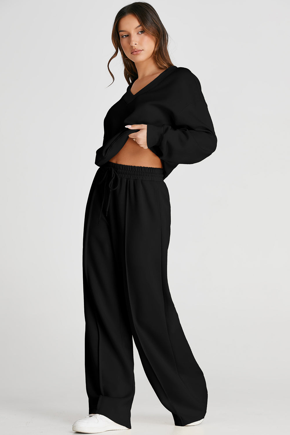 V-Neck Long Sleeve Top and Pants Active Set - All Mine Now Clothing