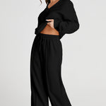 V-Neck Long Sleeve Top and Pants Active Set - All Mine Now Clothing