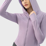 Millennia Pocketed Zip Up Hooded Long Sleeve Active Outerwear - All Mine Now Clothing