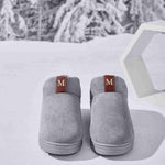 Letter M Suede Round Toe Slippers - All Mine Now Clothing