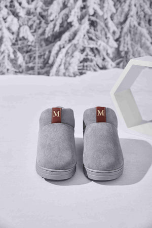 Letter M Suede Round Toe Slippers - All Mine Now Clothing