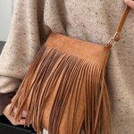 Suede Fringe Shoulder Bag - All Mine Now Clothing