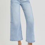 RISEN Full Size High Rise Seamed Detail Wide Leg Crop Jeans Trendsi