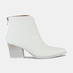 Beast Fashion PU Leather Block Heel Boots with Back Zippers - All Mine Now Clothing