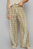 POL Lace Trim Drawstring Checkered Wide Leg Pants - All Mine Now Clothing