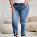 Judy Blue Full Size Release Hem Cropped Bootcut Jeans - All Mine Now Clothing