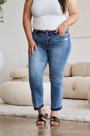 Judy Blue Full Size Release Hem Cropped Bootcut Jeans - All Mine Now Clothing