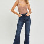 RISEN High Waist Raw Hem Flare Jeans - All Mine Now Clothing