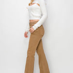 RISEN Bailey Full Size High Waist Side Slit Flare Jeans Trendsi