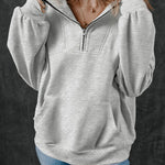 Half Zip Long Sleeve Sweatshirt - All Mine Now Clothing