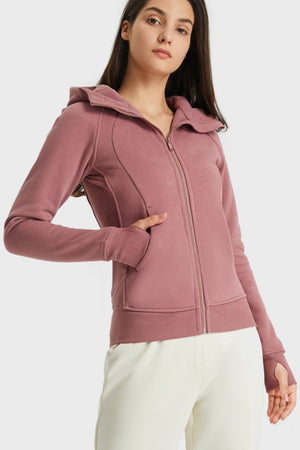 Millennia Zip Up Seam Detail Hooded Sports Jacket - All Mine Now Clothing