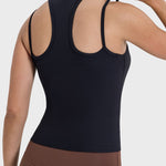 Millennia Cutout Round Neck Racerback Active Tank - All Mine Now Clothing