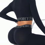 Letter Print Round Neck Long Sleeve Top and Leggings Active Set - All Mine Now Clothing