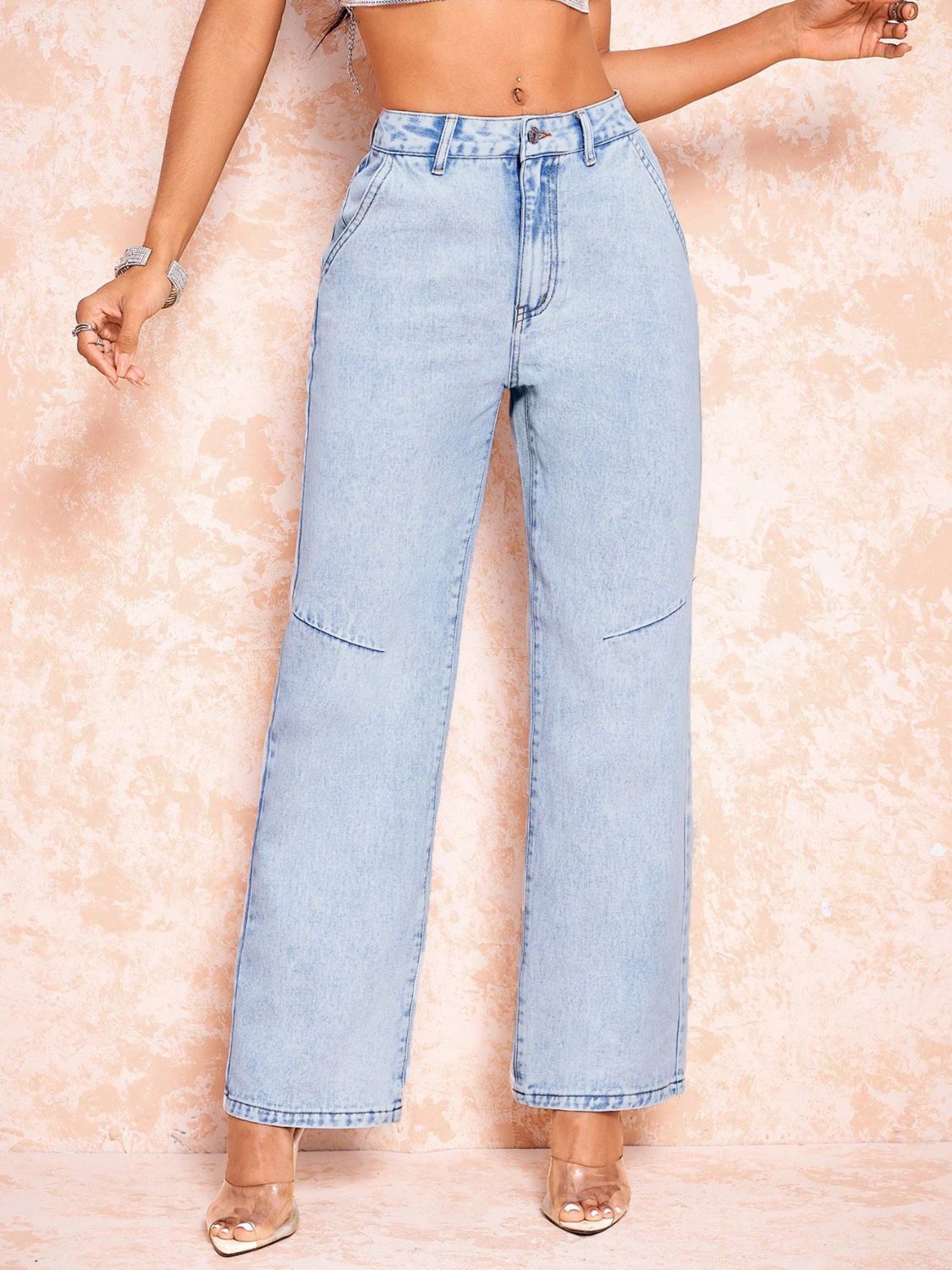 Straight Leg Jeans with Pockets - All Mine Now Clothing