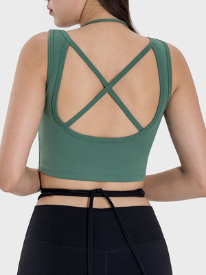 Millennia Crisscross Square Neck Active Tank - All Mine Now Clothing