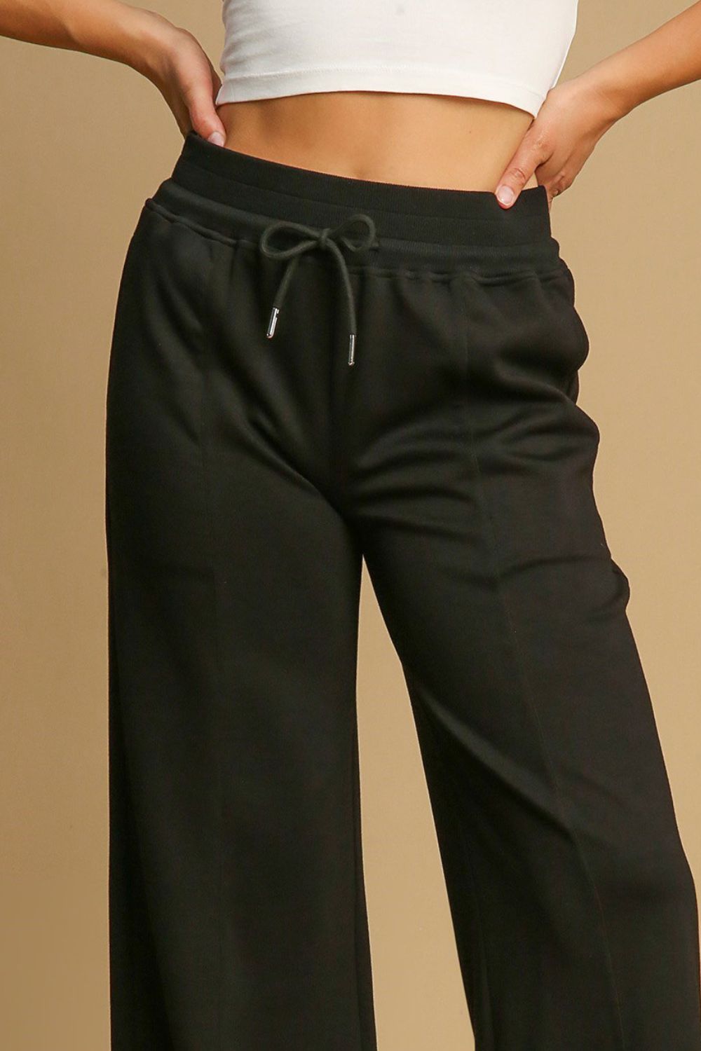 Umgee Drawstring Wide Leg Pants with Pockets - All Mine Now Clothing