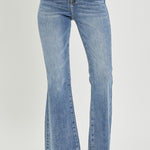 RISEN Full Size High Waist Raw Hem Flare Jeans - All Mine Now Clothing