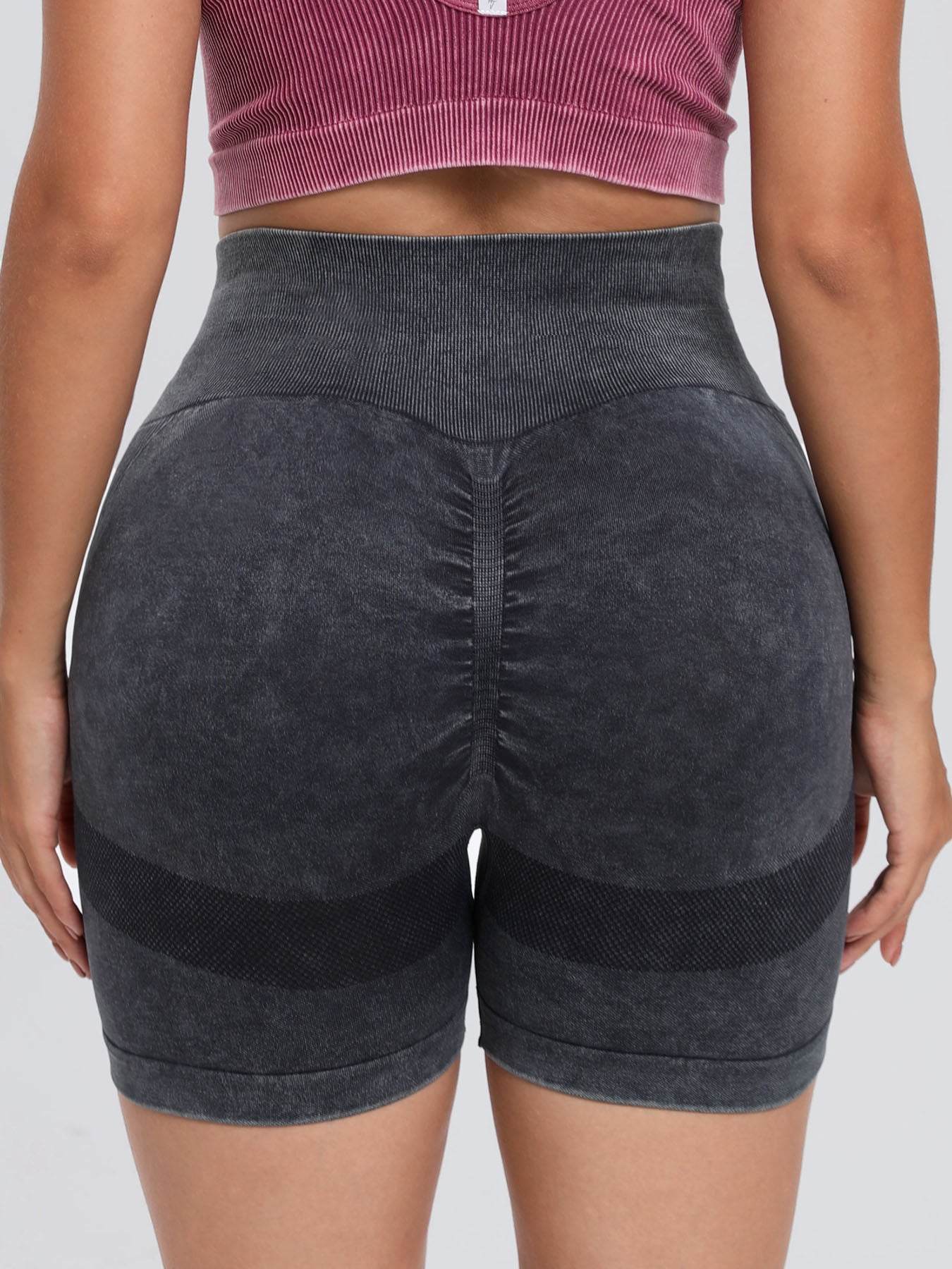 Washed High Waist Active Shorts - All Mine Now Clothing