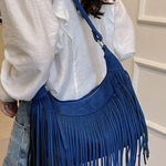 Suede Fringe Adjustable Strap Shoulder Bag - All Mine Now Clothing