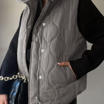 Collared Neck Vest with Pockets - All Mine Now Clothing