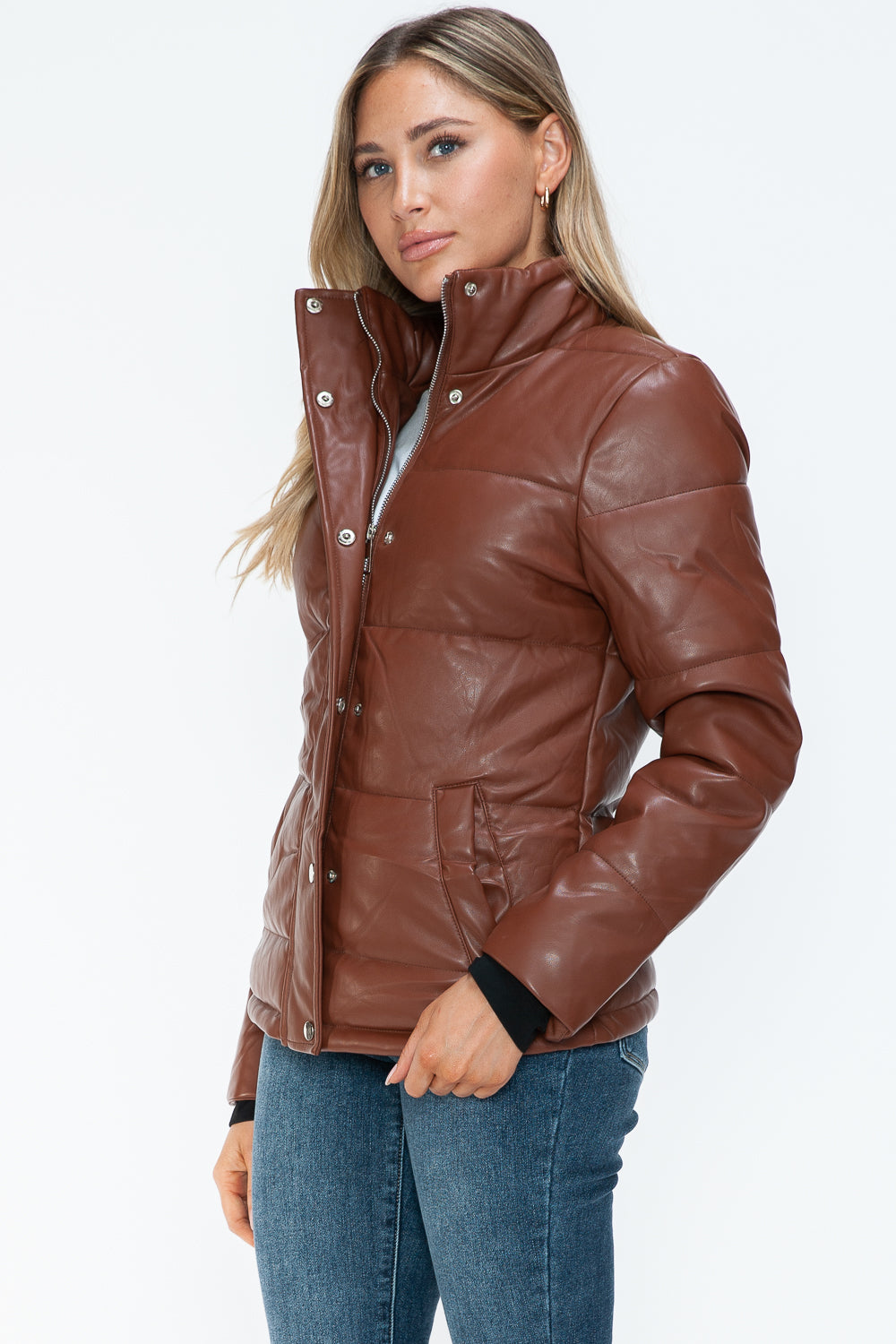 YMI Pocketed Zip Up Turtleneck Puffer Jacket - All Mine Now Clothing