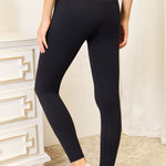 Double Take Wide Waistband Sports Leggings - All Mine Now Clothing